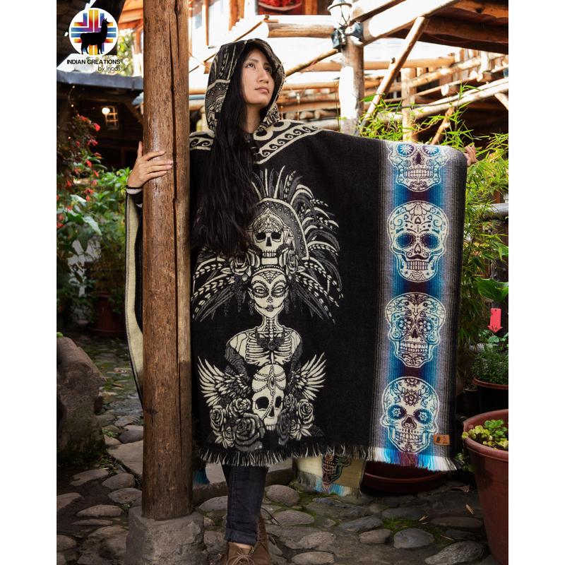 Aztec Goddess lll Alpaca Poncho