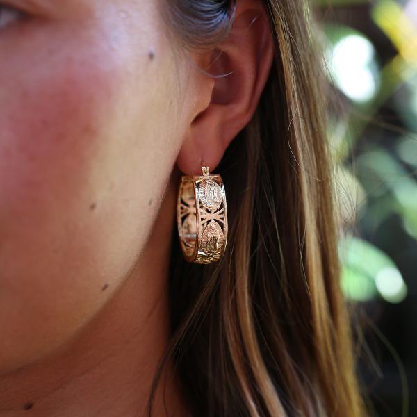 Virgin Mary Guadalupe Hoop Earrings