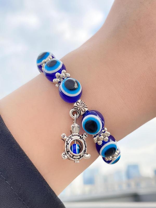 Boho Style Beaded Bracelet with Eye Design, Fashion Jewelry for Party, Daily Clothing Decor, Trendy All-match & Exquisite Jewelry for Birthday Gift