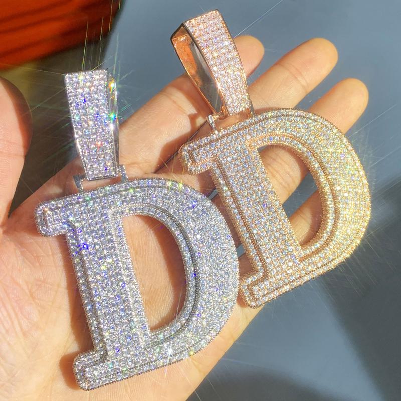 ICE WATER Large Letter zirconia Pendant For DIY Hip Hop Couple