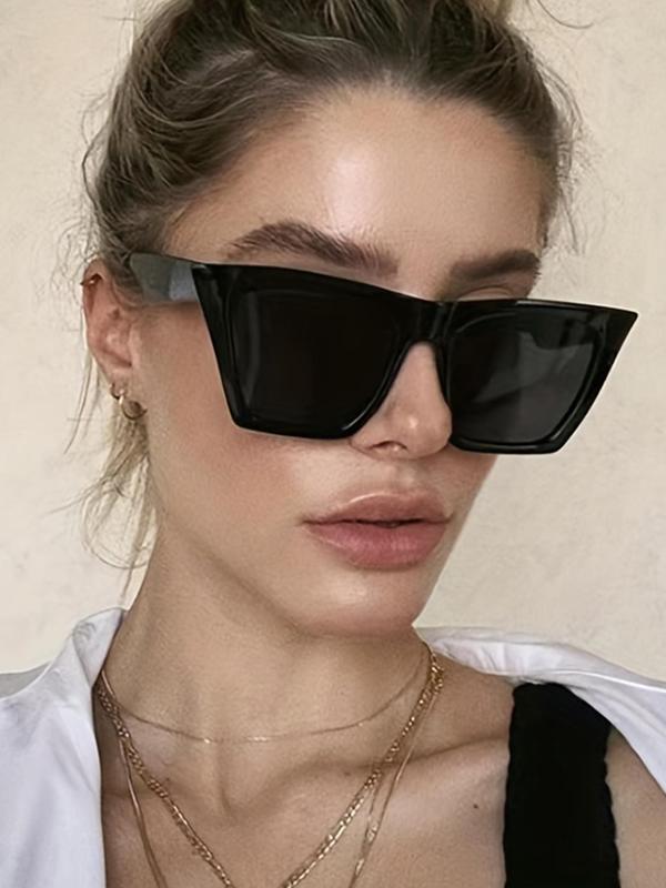 Unisex Large Cat Eye Fashion Sunglasses (1 Pair), Trendy Sunglasses for Summer Vacation Beach Travel, Fashion Accessories for Men & Women