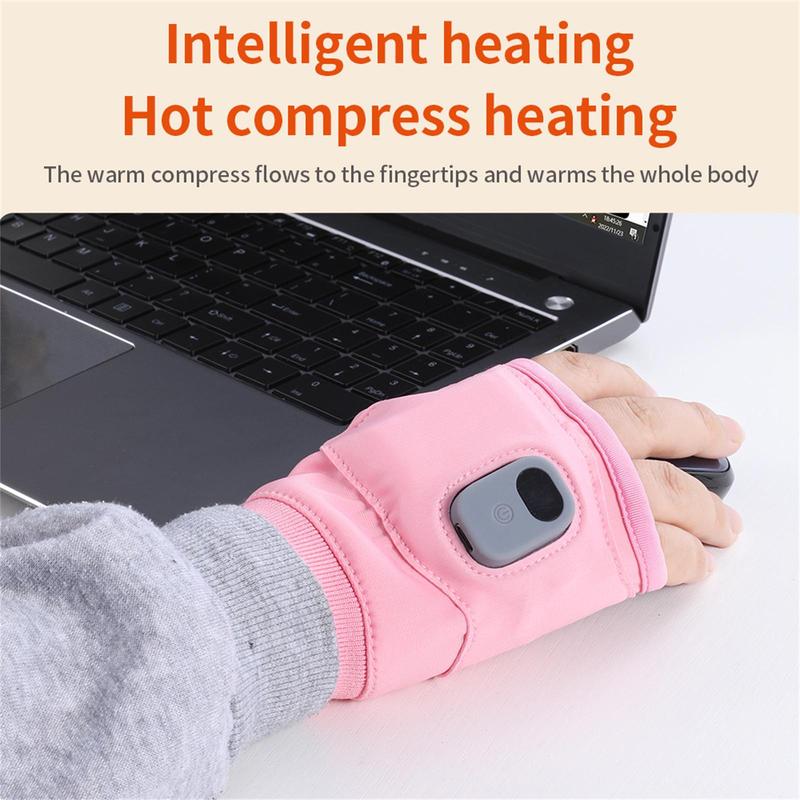 Rechargeable Heated Gloves, Electric Fingerless Gloves, USB Hand Warmer, Winter Warm Laptop Gloves, Hand Warmer for Men Women