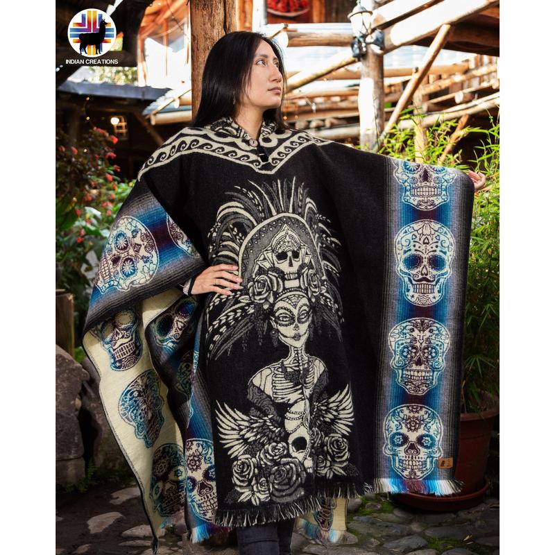 Aztec Goddess lll Alpaca Poncho