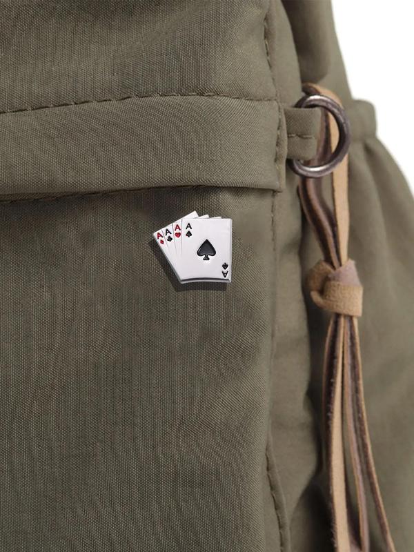 Playing Cards Poker Cards Design Brooch, Fashion Funny Brooch for Party, Daily Clothing Decor, Trendy All-match & Exquisite Brooch for Birthday Gift