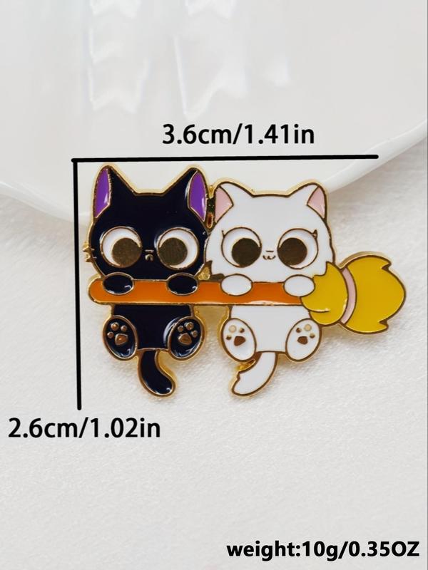 Cute Cat Design Brooch,  Enamel Pin Suitable for Backpacks, Jeans, Scarves, Hats Decoration,  Trendy All-match & Exquisite Brooch for Birthday Gift