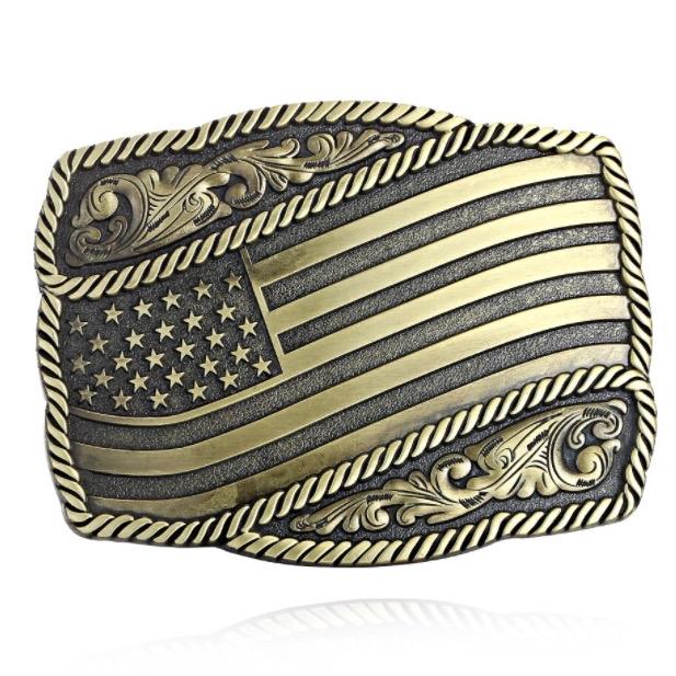 USA flag belt buckle