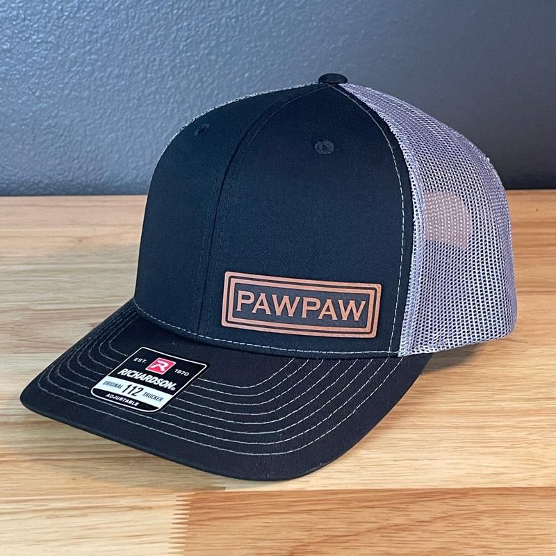 PAWPAW SnapBack Leather Patch Hat for Men