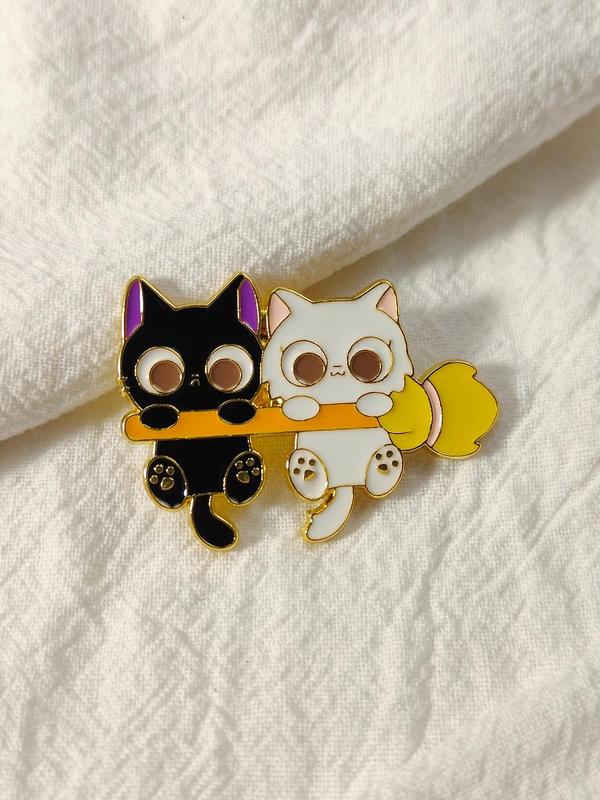 Cute Cat Design Brooch,  Enamel Pin Suitable for Backpacks, Jeans, Scarves, Hats Decoration,  Trendy All-match & Exquisite Brooch for Birthday Gift