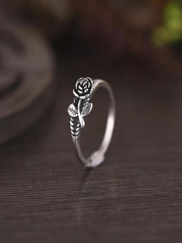 Vintage Rose Design Ring,  2024 New Fashion Accessories for Women for Party, Daily Clothing Decor, Trendy All-match & Exquisite Jewelry for Birthday Gift