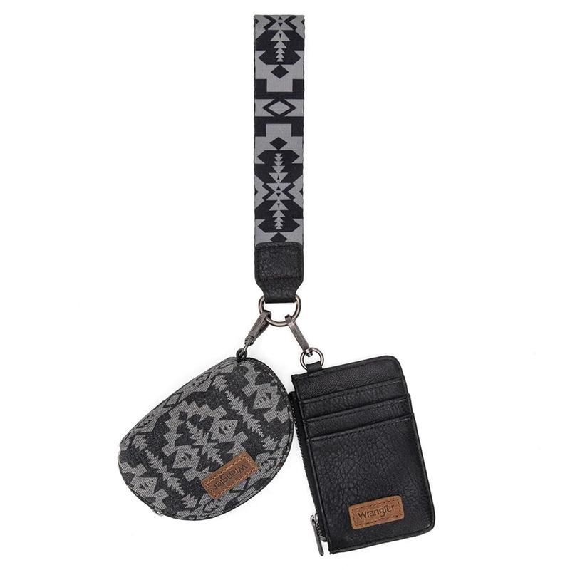 Wrangler Aztec Keychain Wristlet Wallets for Women Boho Style