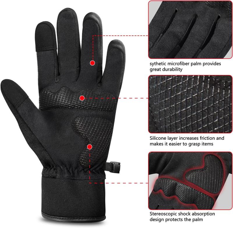 Winter Gloves for MenWaterproof Thermal Gloves Cold Weather Running Gloves for Men Women, Touchscreen Mens Winter Gloves for Running Cycling Hiking Driving