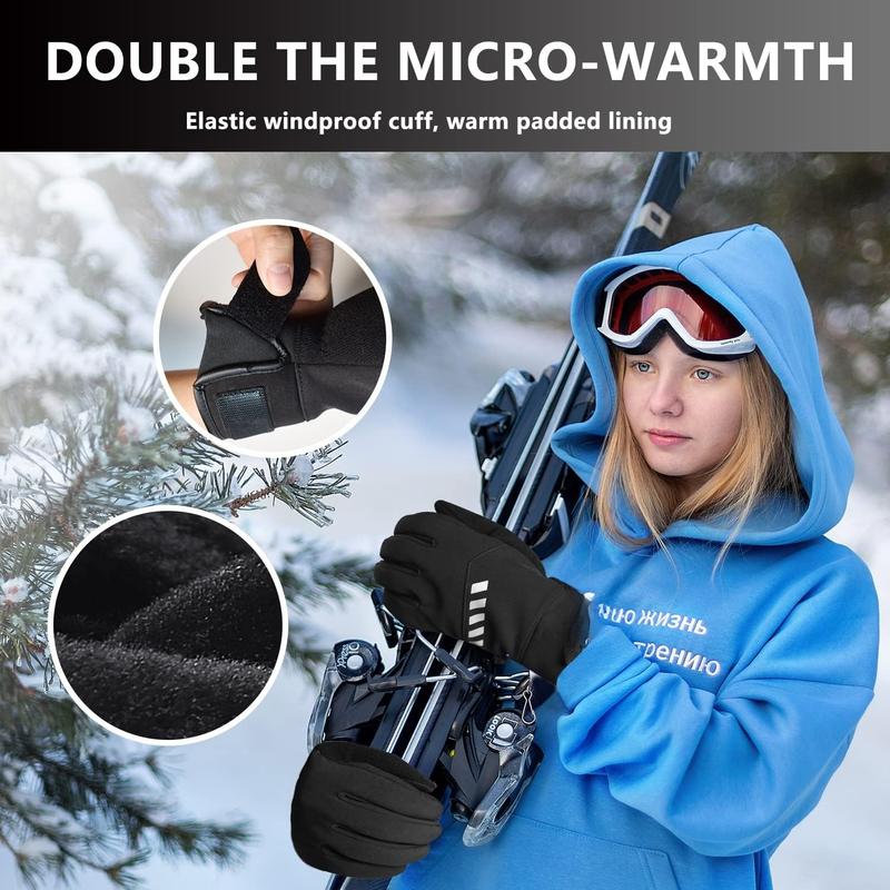 Winter Gloves for MenWaterproof Thermal Gloves Cold Weather Running Gloves for Men Women, Touchscreen Mens Winter Gloves for Running Cycling Hiking Driving