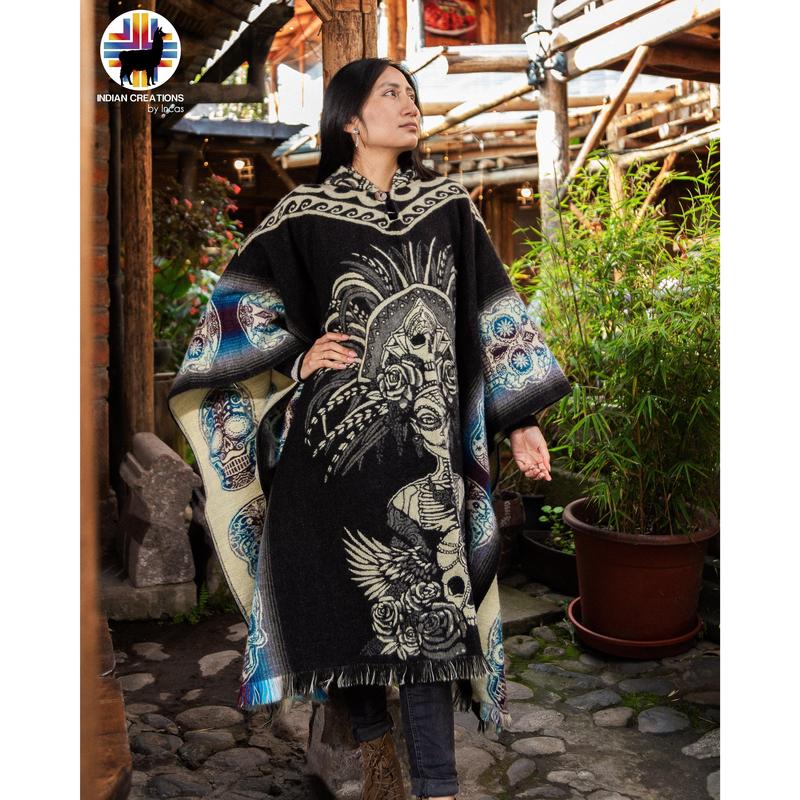 Aztec Goddess lll Alpaca Poncho