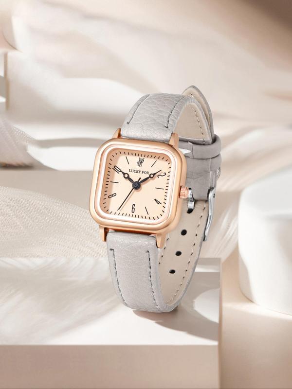 Women's Elegant Square Dial Quartz Watch As Gift, Vintage All-match Wristwatch, Trendy Retro Watch As Birthday Gift for Girlfriend with Box