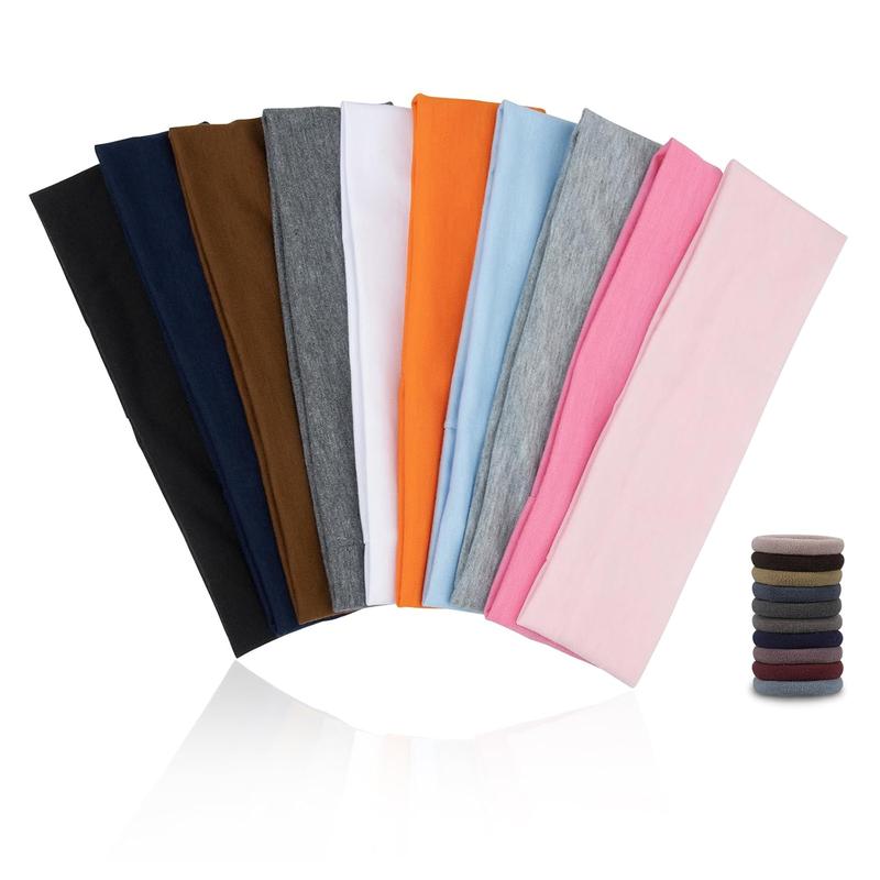 Headbands for Women 10pcs Non-Slip Headbands,10 Colors Fashion Headbands,Soft Cotton Elastic Headband,Sweat Absorbent Headbands for Women, Hairbands For Sports, Gym, Running,Yoga, Spa, Makeup