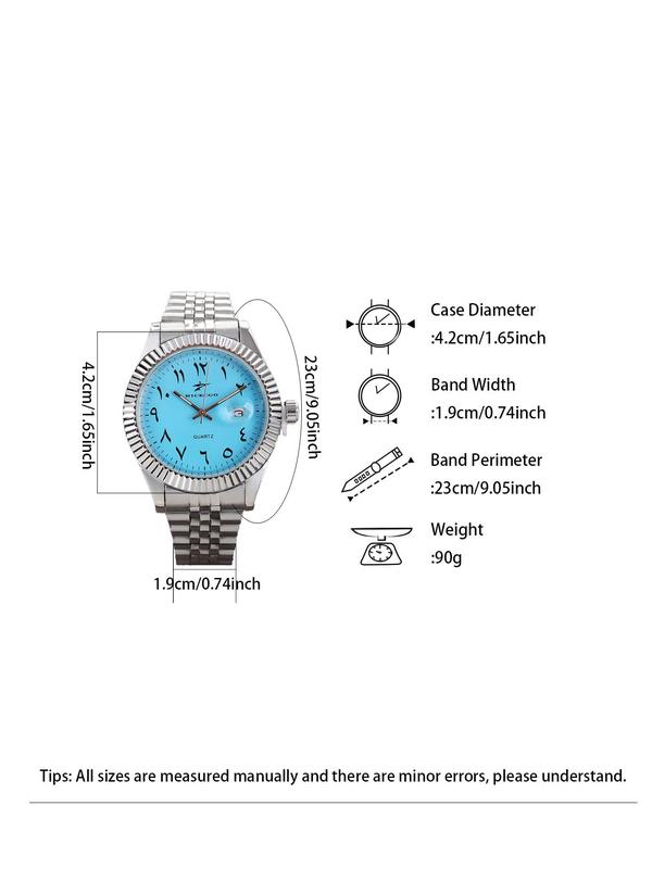 Men's Business Round Dial Analog Quartz Watch, Fashioned Retro Style Wristwatch, Trendy Matching Watch As Gift with Box