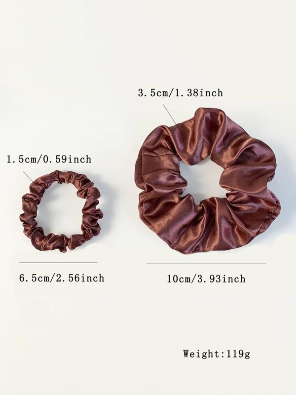 Simple Solid Satin Scrunchie, Casual Ponytail Holders Hair Tie for Women, Girl's Temperament Hair Accessories