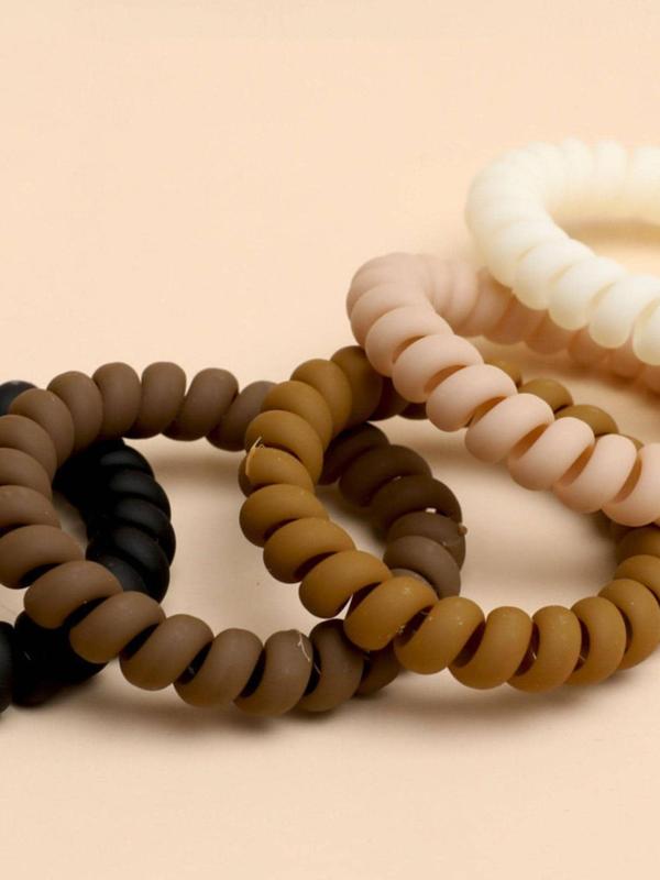 Mixed Color Coil Hair Tie, Casual Simple Hair Accessories for Women & Girls, Minimalist Headwear Suitable for Thick Hair