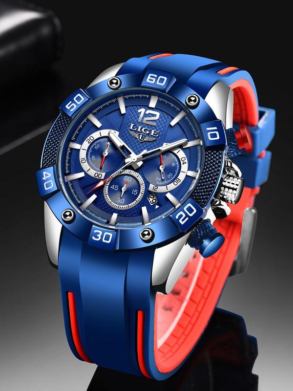 Men's Business Fashion Luminous Round Dial Analog Quartz Watch, Casual Sporty Watch for Men, Trendy All-match Watch for Daily Life