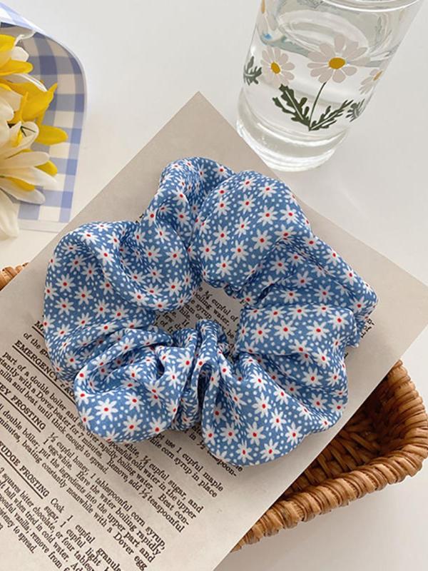 Bohemian Style Cute Colorblock Polka Dot & Plaid Pattern Hair Scrunchies, Fashion Hair Accessories for Women & Girls