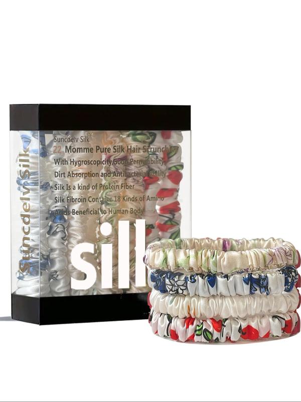 Solid Color Ruched Satin Scrunchies for Women, Minimalist Soft Hair Ties Suitable for Thick Hair, Fashion Hair Accessories for Party, Daily Cloth Decor