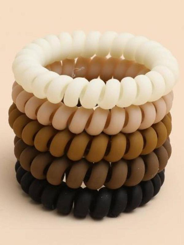 Mixed Color Coil Hair Tie, Casual Simple Hair Accessories for Women & Girls, Minimalist Headwear Suitable for Thick Hair