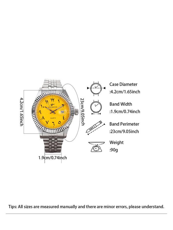 Men's Business Round Dial Analog Quartz Watch, Fashioned Retro Style Wristwatch, Trendy Matching Watch As Gift with Box