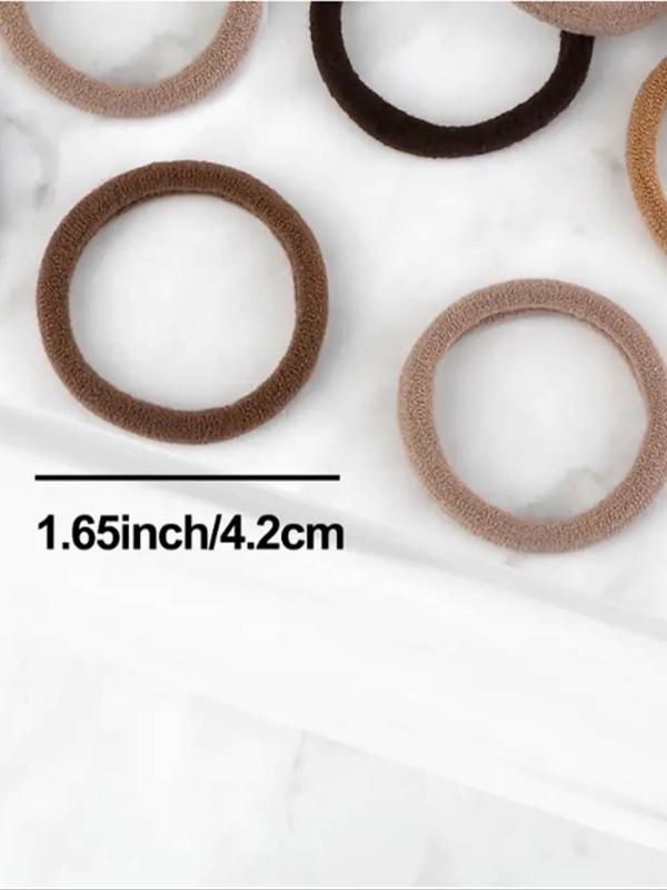 Simple Style Plain Color Hair Tie Set, Casual Versatile Hair Accessories for Women & Girls, Minimalist Headwear Suitable for Thick Hair