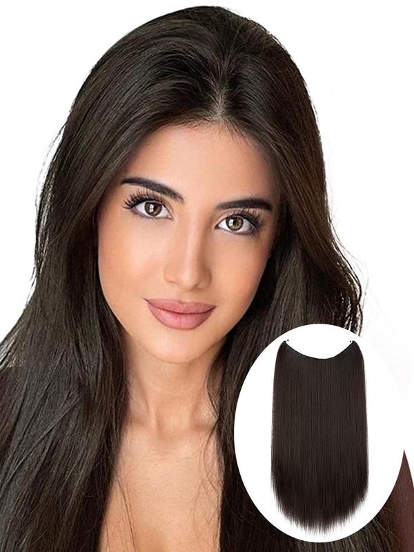 14 16 18 22 Inch Long Straight Hair Extension, Natural Invisible Fluffy Hair Extensions for Women, Synthetic Hairpiece for Daily & Party Hairstyle Ideas