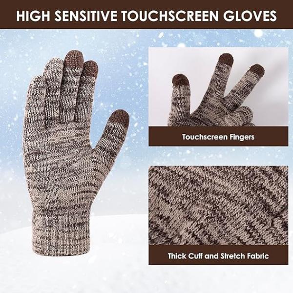 Winter Beanie Hat, Scarf, & Touchscreen Gloves Set - Cozy & Stylish for Men & Women