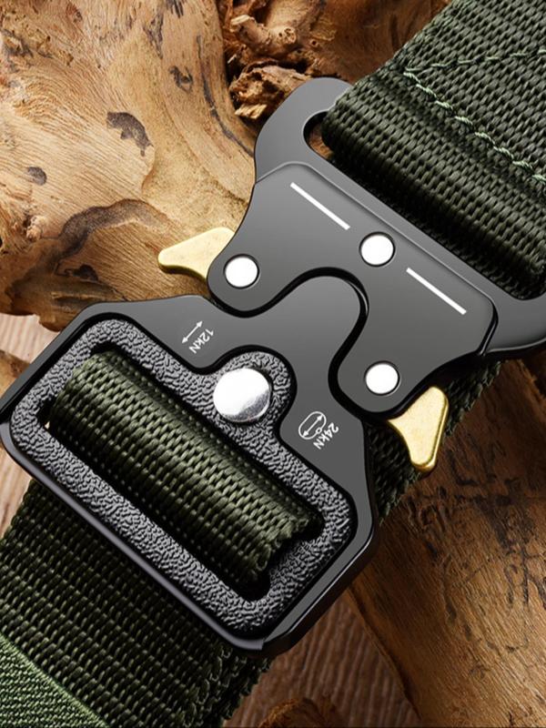 Men's Tactical Belt, Outdoor Hunting Tactical Multi Function Combat Canvas Belt, Nylon Belt with Plastic Buckle, Fashion Accessories for Men