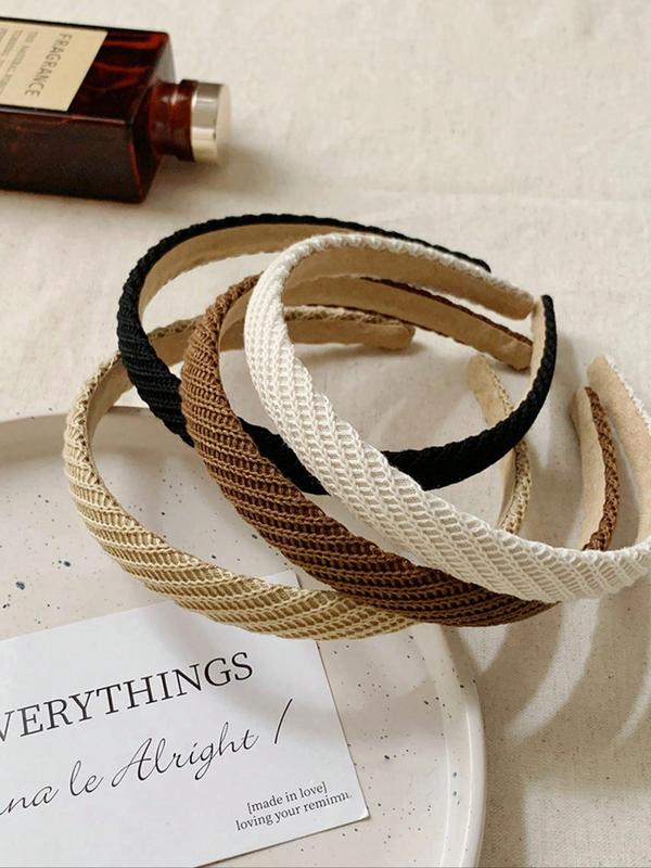 Solid Color Headband, Casual Versatile Hair Accessories for Women, Minimalist Headwear Suitable for Thick Hair, Fashion Hair Accessories for Party, Daily Clothing Decor