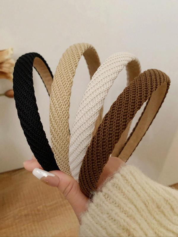 Solid Color Headband, Casual Versatile Hair Accessories for Women, Minimalist Headwear Suitable for Thick Hair, Fashion Hair Accessories for Party, Daily Clothing Decor