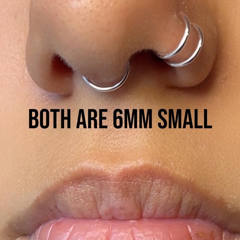 Septum and Double Nose Ring Faux Set Adjustable Unisex