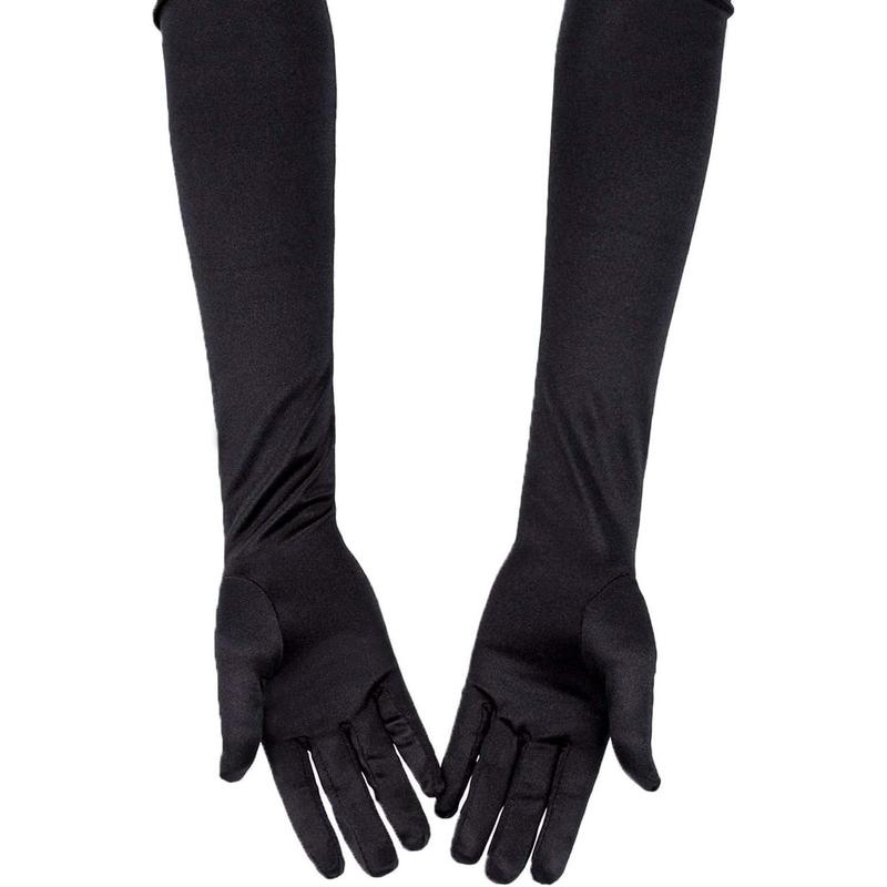 Long Elbow Satin Gloves 21 inch Stretchy 1920s Opera Gloves Evening Party Dance Gloves for Women