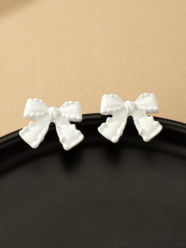 Women's Elegant Bowknot Design Stud Earrings, 1 Pair Trendy Cute Stud Earrings, Chic Gorgeous Jewelry As Gift for Girlfriend for Daily Decor