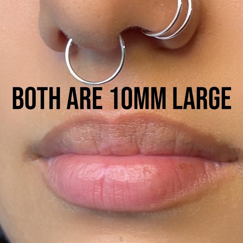 Septum and Double Nose Ring Faux Set Adjustable Unisex