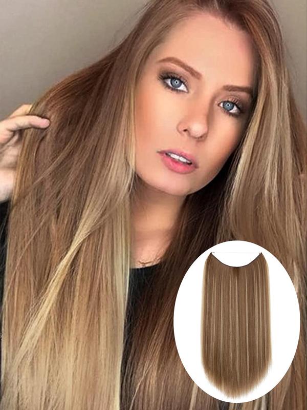 14 16 18 22 Inch Long Straight Hair Extension, Natural Invisible Fluffy Hair Extensions for Women, Synthetic Hairpiece for Daily & Party Hairstyle Ideas