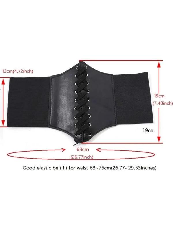 Women's Solid Color Corset Wide Belt, Fashionable Elastic Waist Belt for Women, Casual Waistband for Jeans Trousers