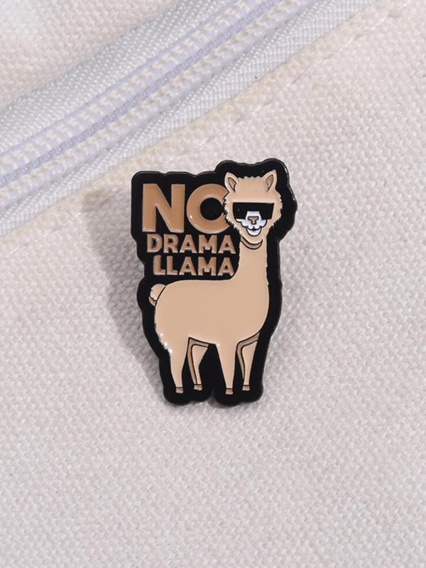 Cute Cartoon Llama Design Brooch, Fashion Alloy Badge for Daily Clothing Decor, Trendy All-match & Exquisite Brooch for Birthday Gift