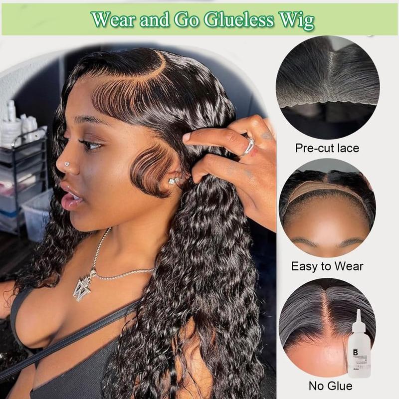 Bling Hair Glueless Wig Human Hair Deep Wave 6x4 5x5 Pre Cut Lace Wig Human Hair Ready To Wear Lace Closure Wigs for Women 13x4 13x6 Lace Front Wig