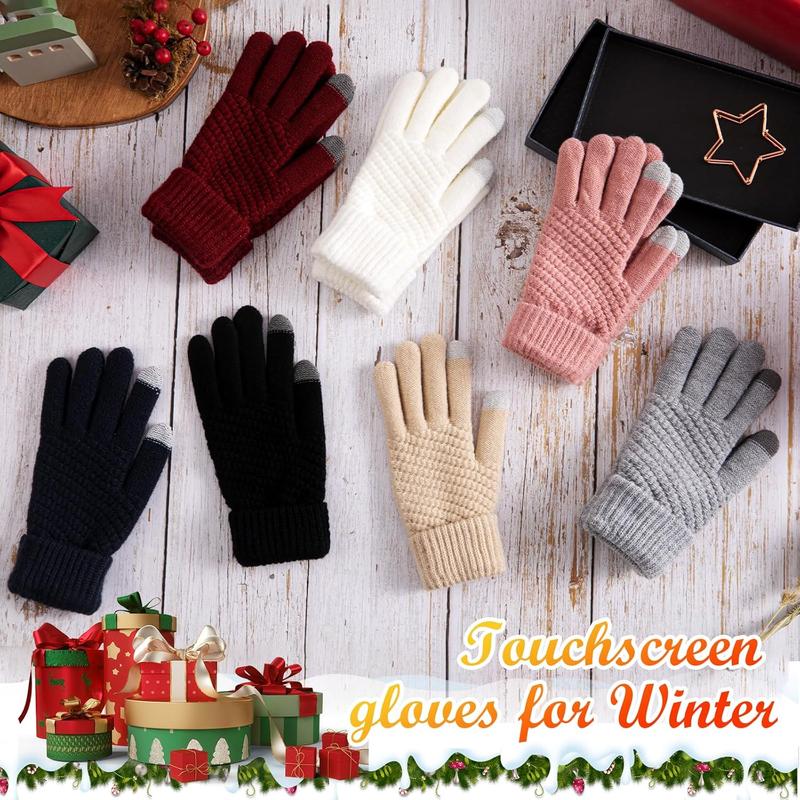 Womens Winter Gloves - Warm Soft Touchscreen Winter Gloves for Women, Elastic Cuff Knit Gloves for cold weather