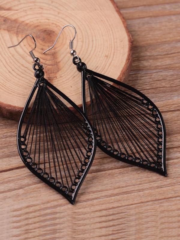 Leaf Design Dangle Earrings, 1 Pair Fashionable Casual Hollow Out Earrings for Women, Fashion Jewelry for Party, Daily Clothing Decor, Trendy All-match & Exquisite Jewelry for Birthday Gift