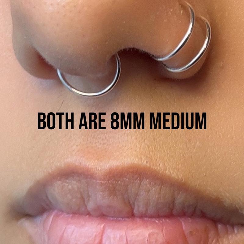 Septum and Double Nose Ring Faux Set Adjustable Unisex