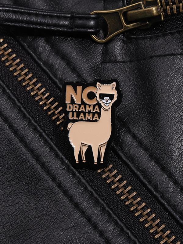 Cute Cartoon Llama Design Brooch, Fashion Alloy Badge for Daily Clothing Decor, Trendy All-match & Exquisite Brooch for Birthday Gift