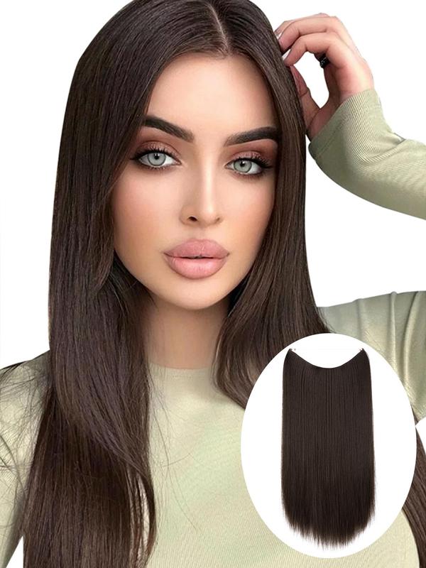 14 16 18 22 Inch Long Straight Hair Extension, Natural Invisible Fluffy Hair Extensions for Women, Synthetic Hairpiece for Daily & Party Hairstyle Ideas