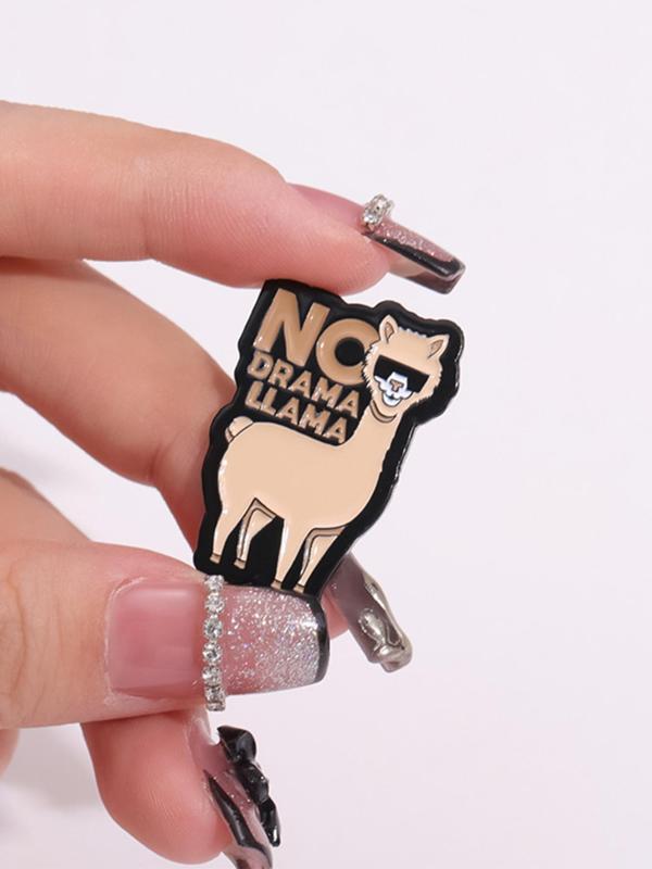 Cute Cartoon Llama Design Brooch, Fashion Alloy Badge for Daily Clothing Decor, Trendy All-match & Exquisite Brooch for Birthday Gift