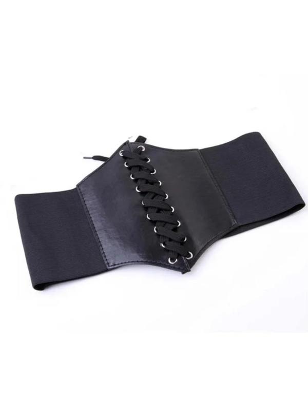 Women's Solid Color Corset Wide Belt, Fashionable Elastic Waist Belt for Women, Casual Waistband for Jeans Trousers