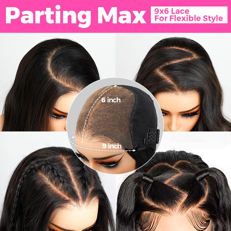 CurlyMe Pre-Max Wear Go 9x6 HD Lace Tiny Knots M-cap Glueless Straight Hair Lace Front Wigs