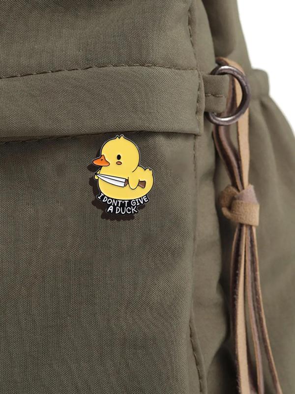 Cute Duck Design Brooch, Fashion Letter Pattern Brooch for Women & Men, Fashion Brooch for Daily Clothing Decor, Trendy All-match & Exquisite Brooch for Birthday Gift